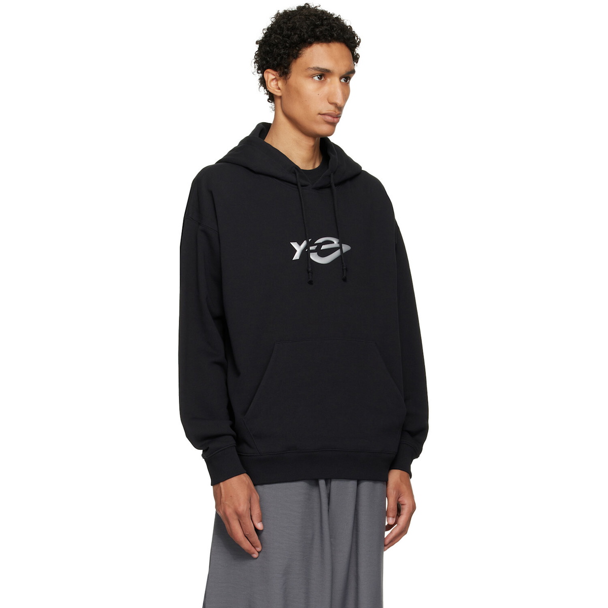 Y-3 Black Terry Liquid Logo Hoodie