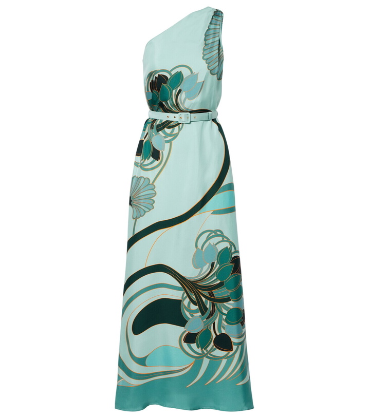 Photo: La DoubleJ Roy printed one-shoulder silk maxi dress