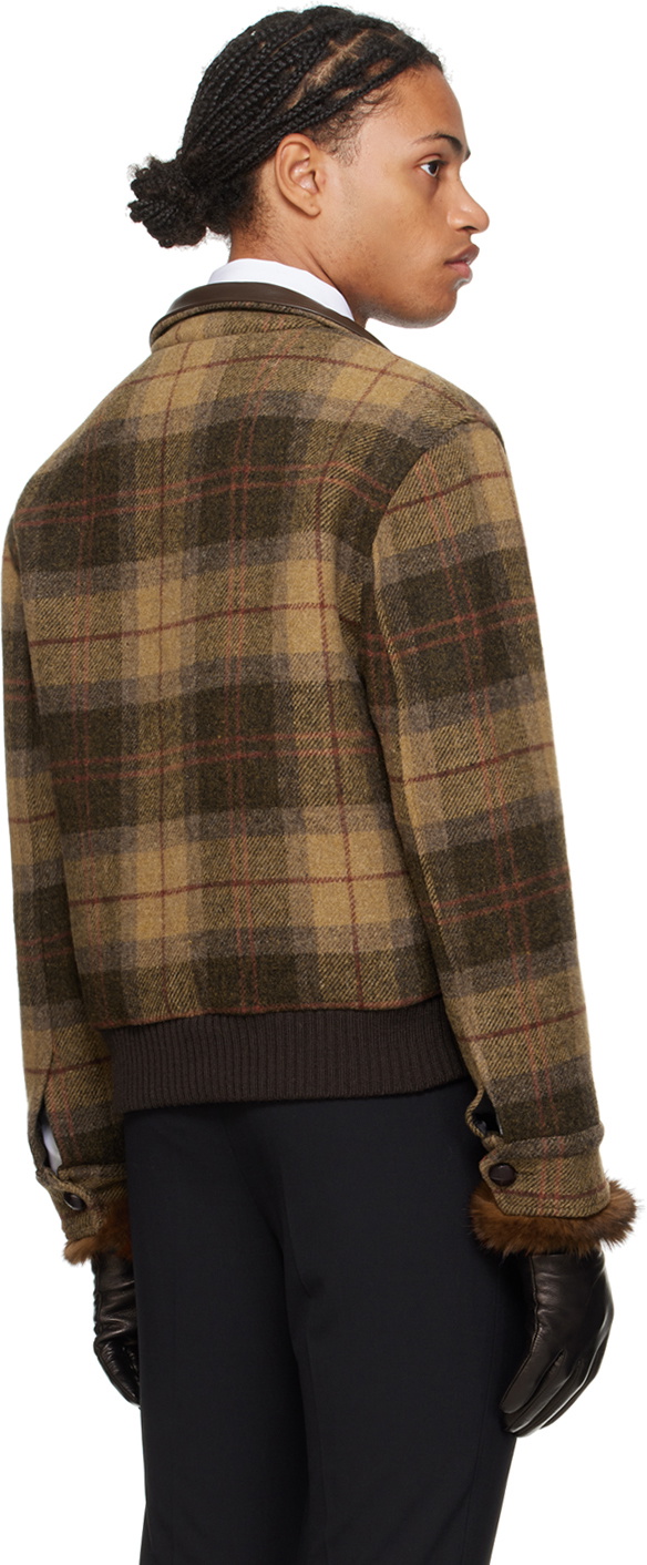 Ernest W. Baker Brown Virgin Wool Check Jacket Ernest W. Baker