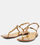 Versace Metallic leather thong sandals