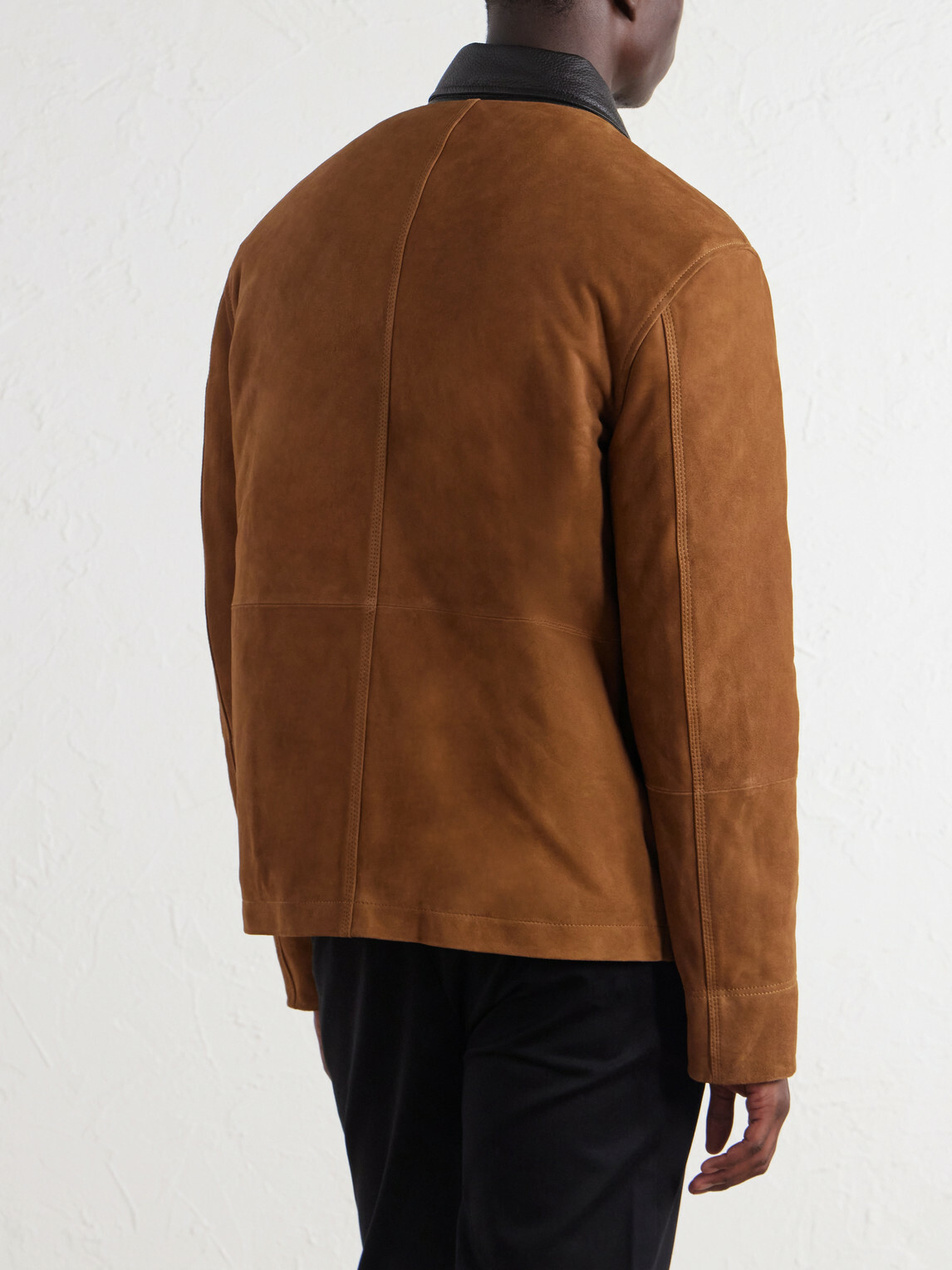 Mr P. - Leather-Trimmed Suede Jacket - Yellow