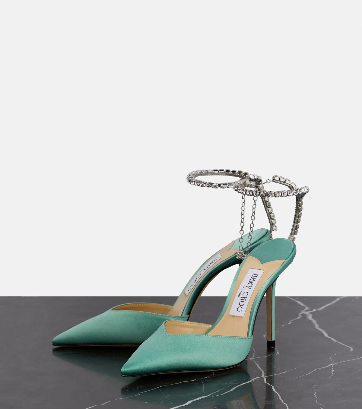 ◆正規品・新品◆Jimmy Choo Embellished Ankle Strap Pumps Jimmy Choo Pvc SAEDA Ankle-Strap Pumps Embellished with