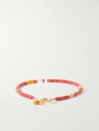 Peyote Bird - Surya 14-Karat Gold Multi-Stone Beaded Bracelet