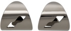 We11done Gunmetal Logo Motif Earrings