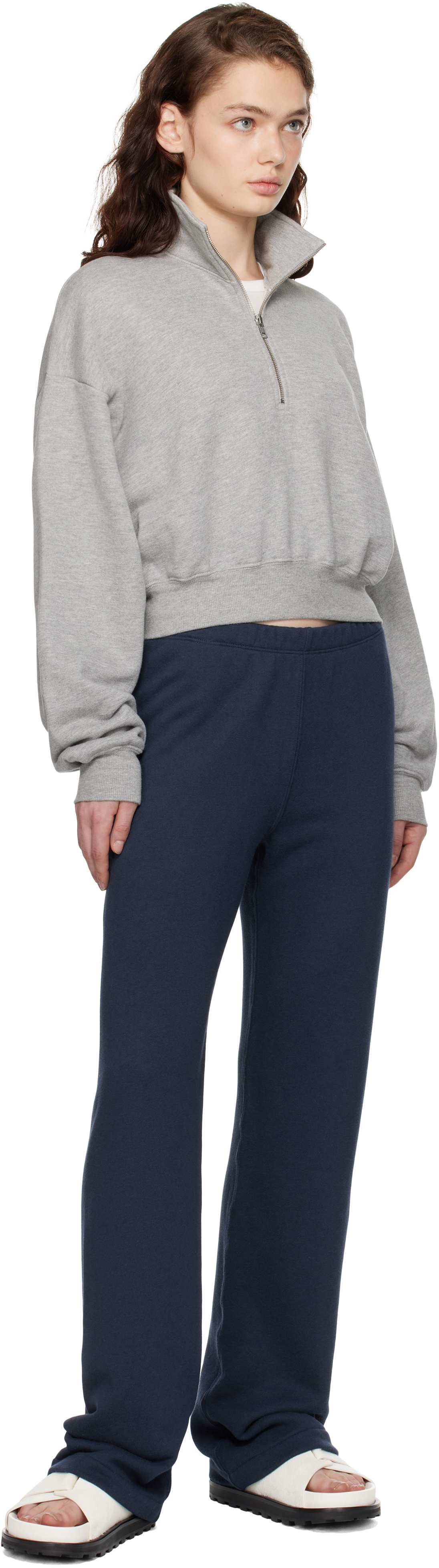ÉTERNE Navy Straight Leg Sweatpants