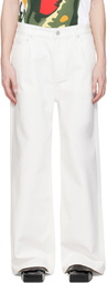 Lacoste White Runway Wide Fit Selvedge Jeans