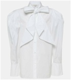 Nina Ricci Tie-neck cotton poplin blouse