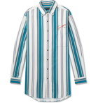 Balenciaga - Oversized Button-Down Collar Striped Cotton-Twill Shirt - Men - Blue