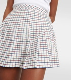Tory Sport Checked pleated jersey tennis skirt