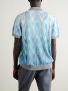 Frescobol Carioca - Romero Printed Brushed Wool and Cashmere-Blend Cardigan - Blue