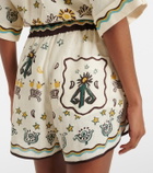 Alémais Sun Dancer printed linen shorts
