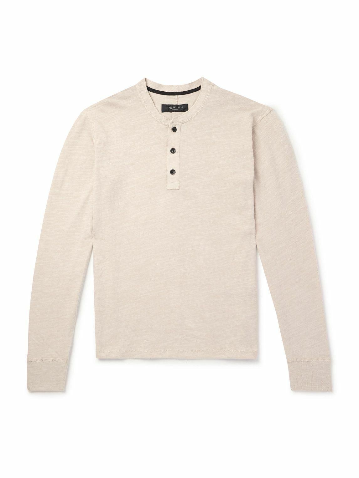 Rag & Bone - Cotton Henley T-Shirt - Neutrals