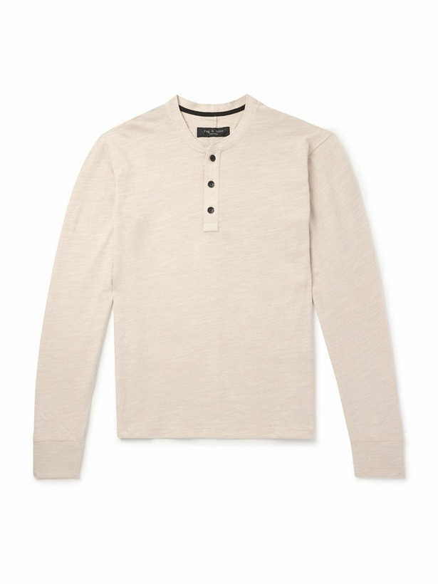 Photo: Rag & Bone - Cotton Henley T-Shirt - Neutrals