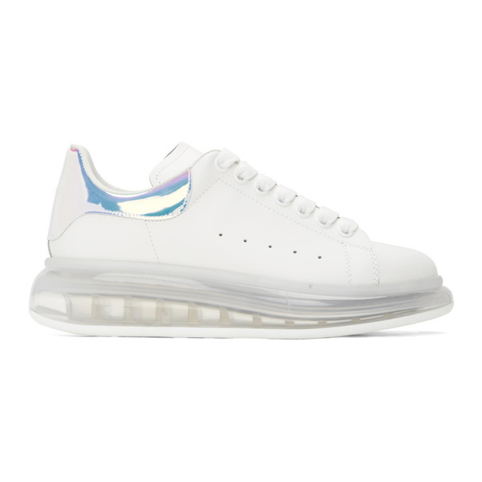 Photo: Alexander McQueen White Oversized Transparent Sole Sneakers