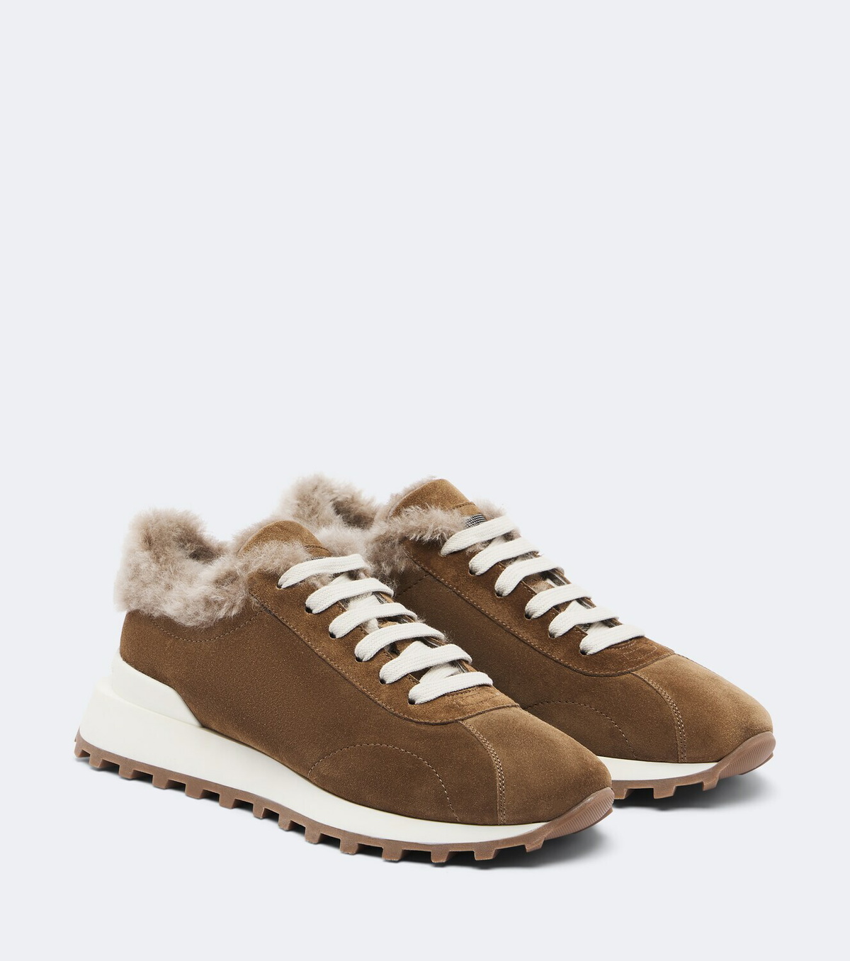 Brunello Cucinelli Monili shearling-lined suede sneakers