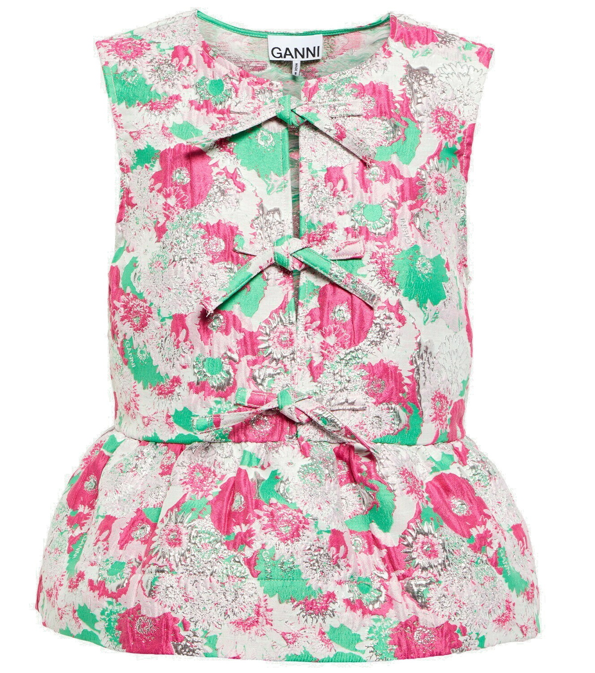Ganni - Floral jacquard top GANNI