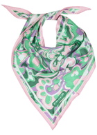 Coach Andrea Patterned Silk Triangle Scarf - Green - One Size