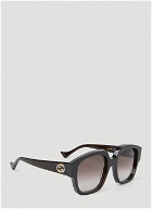 Oversized Square Frame Sunglasses in Brown