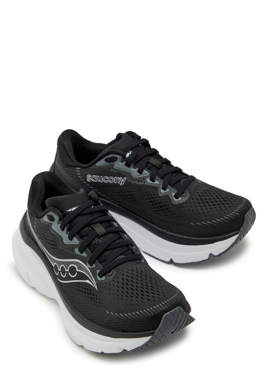 Saucony Guide 19 Mesh-knit Sneakers Black And Silver