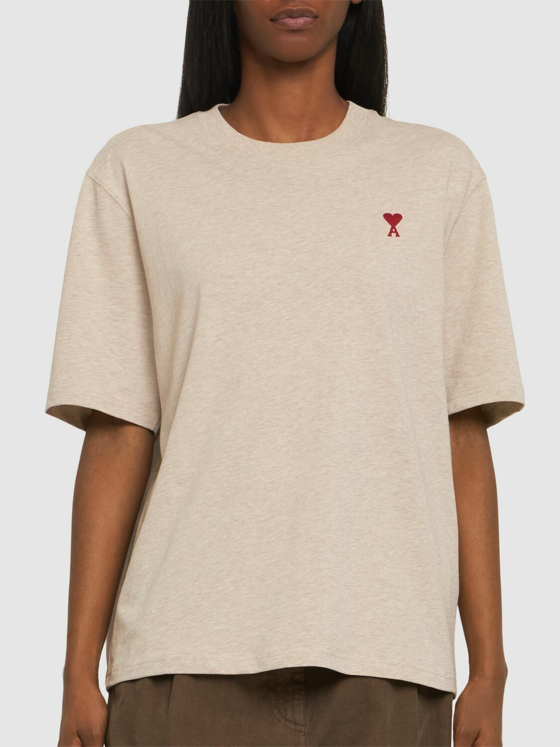 AMI PARIS - Red Ami De Coeur Cotton T-shirt AMI