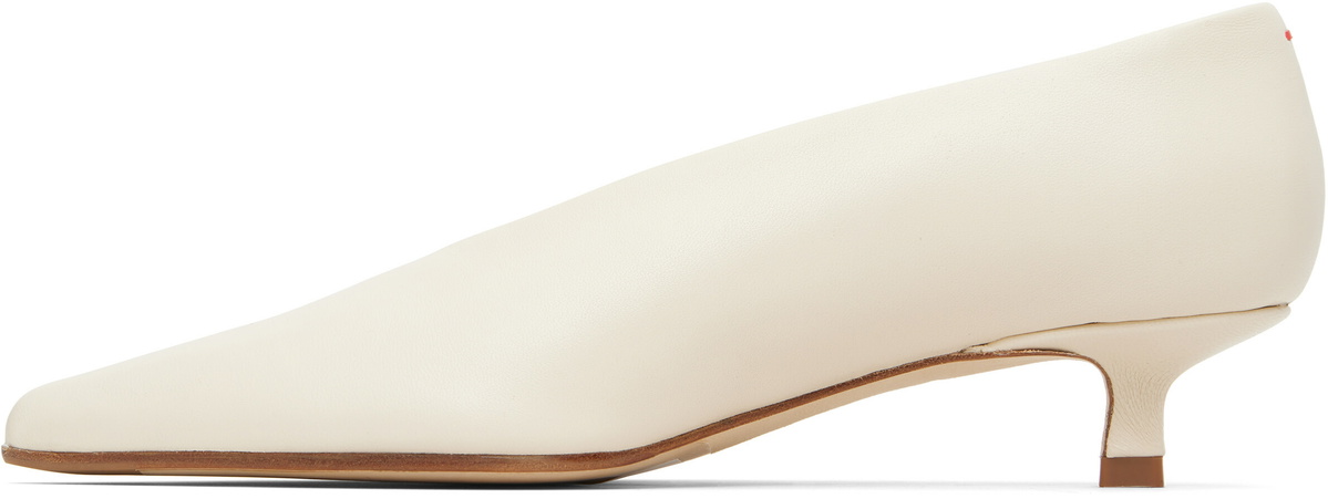 Aeyde Off-White Clara Pointed-Toe Heels