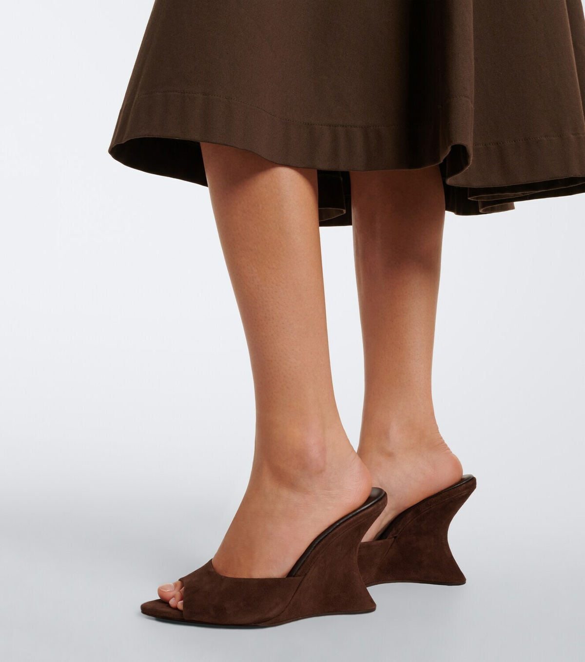Aquazzura Bisous Wedge suede mules