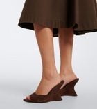 Aquazzura Bisous Wedge suede mules