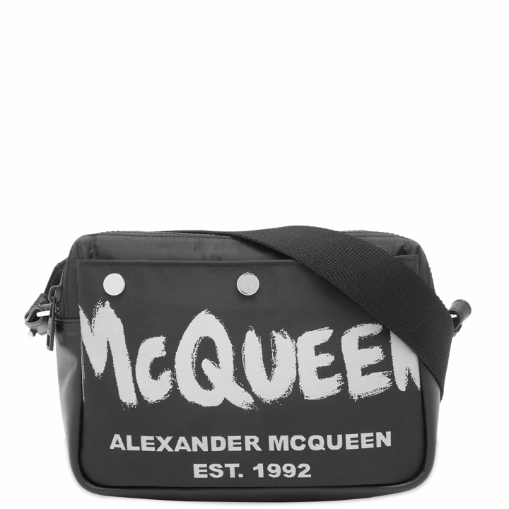 Photo: Alexander McQueen Men's Graffiti Camera Bag in Black/Off White 