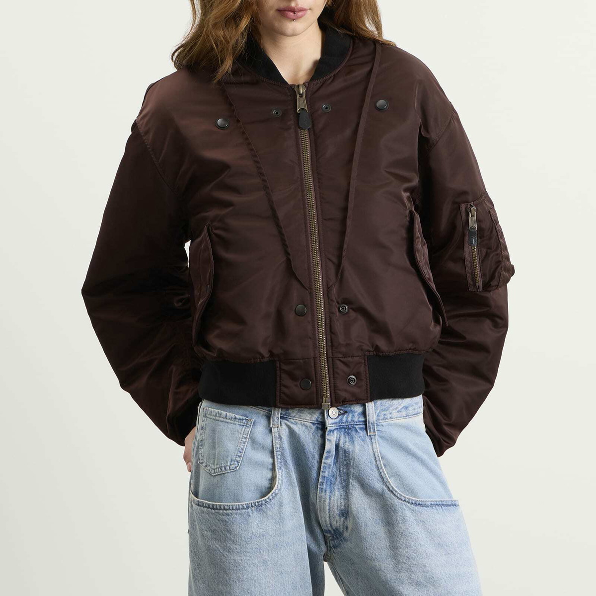 Maison Margiela Women's Reversible Bomber Jacket in Dark Brown