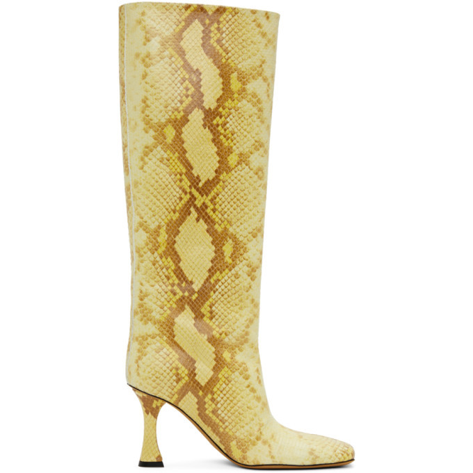 Proenza Schouler Yellow Snake Tall Boots Proenza Schouler