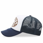 ICECREAM Men's Checker Running Dog Trucker Cap in Ecru/Navy 