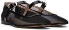 Le Monde Beryl Black Mesh Mary Jane Ballerina Flats