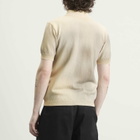 Maison Margiela Men's Knitted Cotton Polo Shirt in Ecru