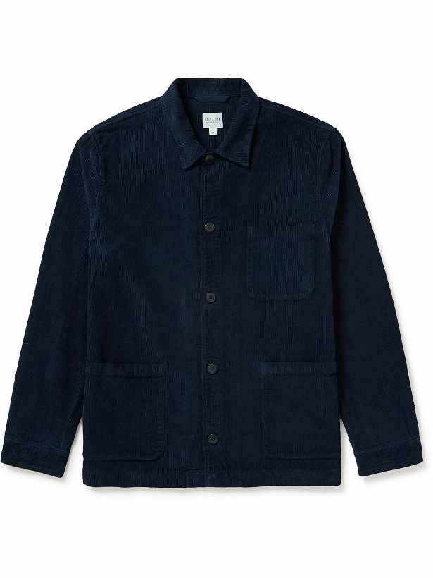 Photo: Sunspel - Oversized Cotton-Corduroy Shirt Jacket - Blue
