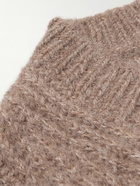 AMI PARIS - Ribbed Alpaca-Blend Sweater - Brown