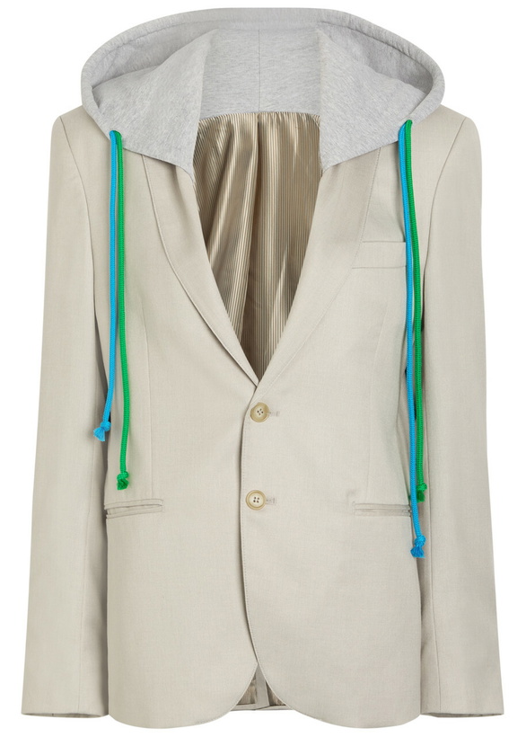 Photo: Bettter Layered Hooded Wool-bend Blazer Grey