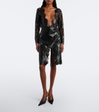Saint Laurent Sheer cotton-blend lace bodysuit