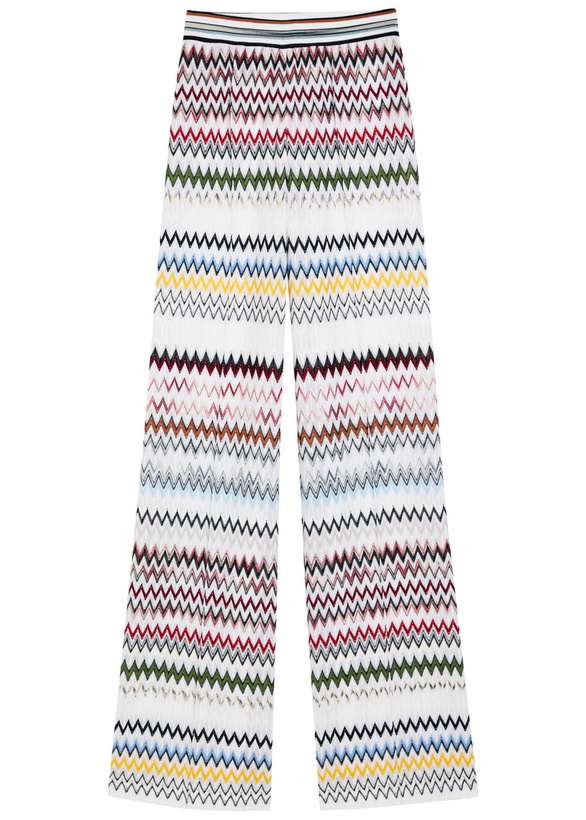 Photo: Missoni Chevron Fine-knit Wide-leg Trousers Multicoloured 1