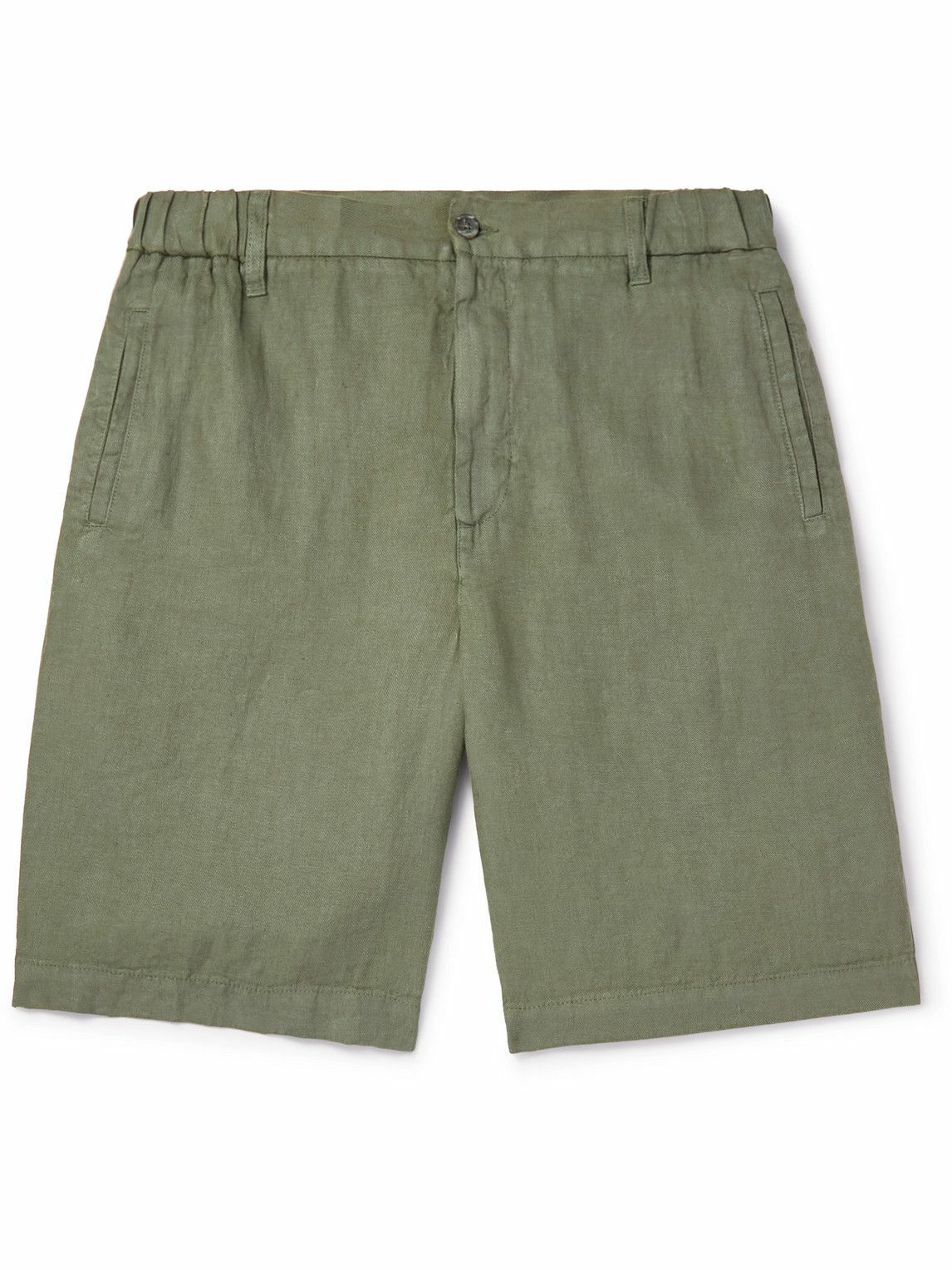 Linen Bermuda Shorts Green