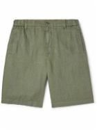 120% - Straight-Leg Linen Bermuda Shorts - Green