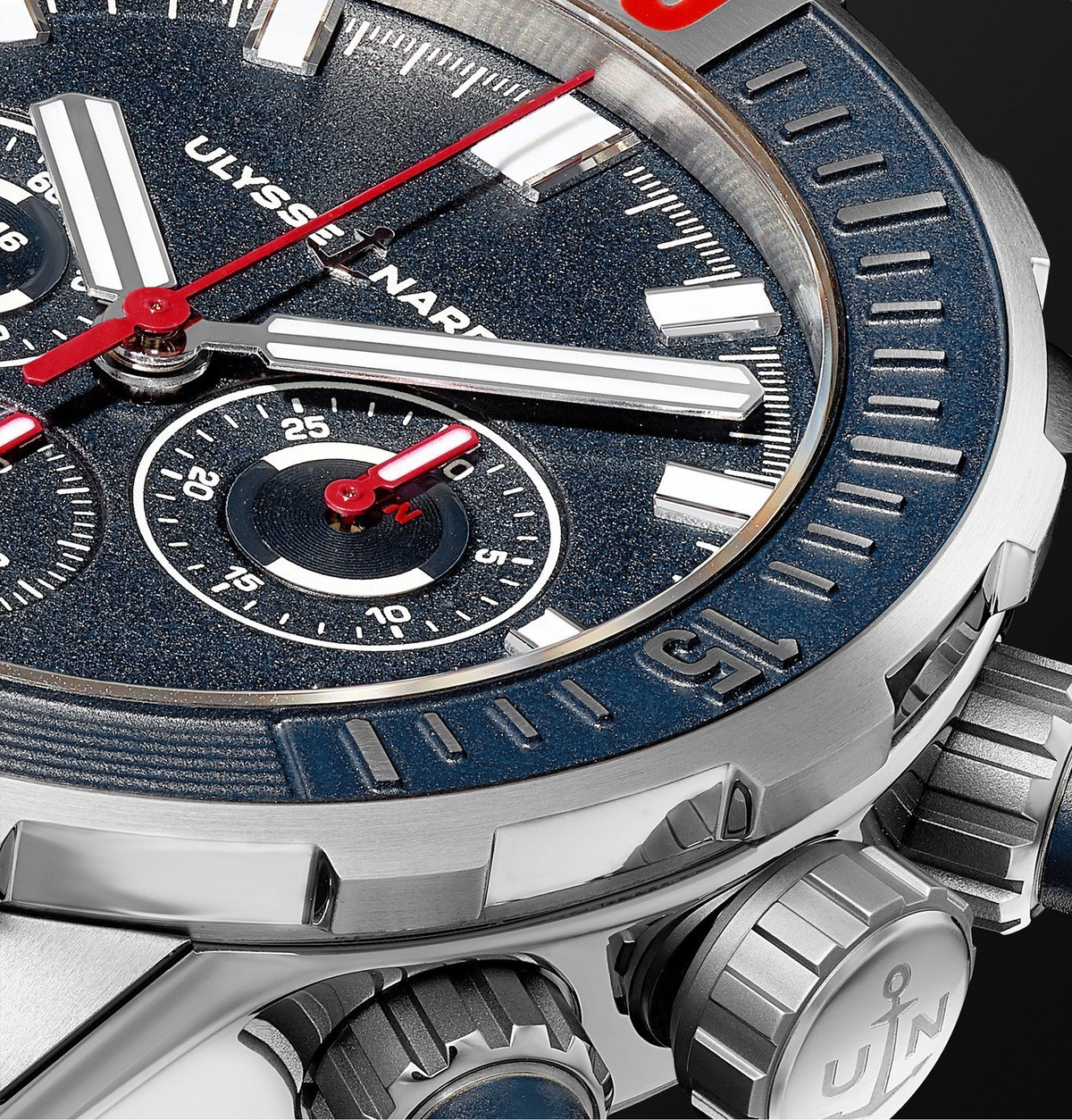 Ulysse Nardin - Diver Automatic Chronograph 44mm Titanium and Rubber Watch, Ref. No. 1503-170-3/93 - Blue