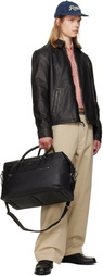 Polo Ralph Lauren Black Smooth Leather Duffle Bag
