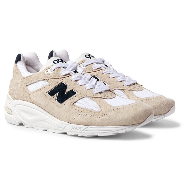 Photo: New Balance - 990V2 Suede and Mesh Sneakers - Men - Beige