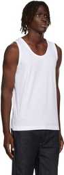 Dries Van Noten White Supima Cotton Tank Top