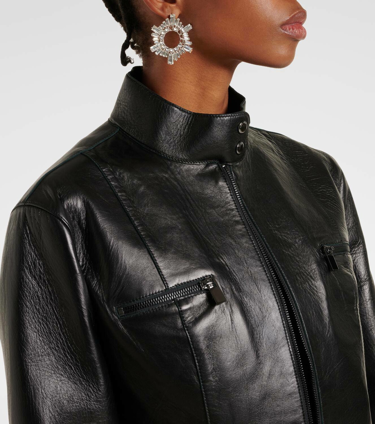 【関税込み】Magda Butrym レザー ジャケット Magda Butrym レザージャケット | レッド | FARFETCH JP