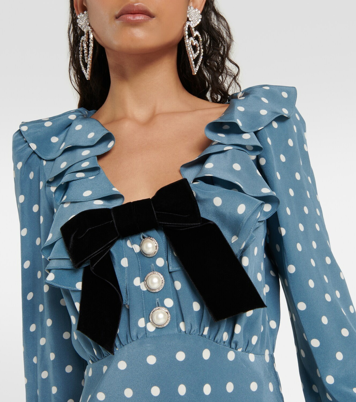 Alessandra Rich Polka-dot silk midi dress Alessandra Rich