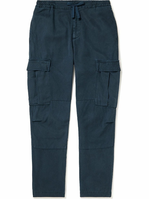 Photo: Officine Générale - Jay Tapered Lyocell-Twill Drawstring Cargo Trousers - Blue