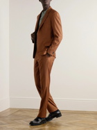 Mr P. - Slim-Fit Straight-Leg Wool-Twill Suit Trousers - Brown