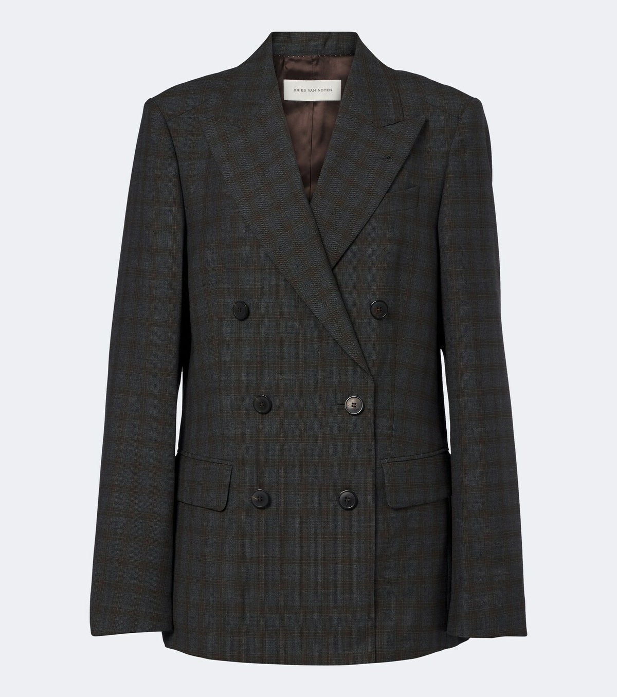 Dries Van Noten Checked double-breasted wool blazer