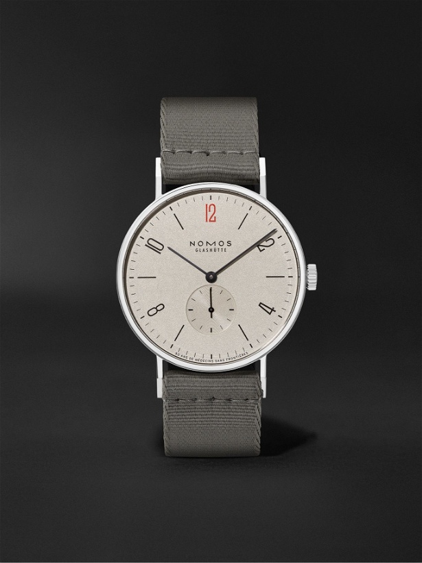 Photo: NOMOS Glashütte - Tangente 38 Limited Edition Hand-Wound 37.5mm Stainless Steel and Canvas Watch, Ref. No. 165.S50